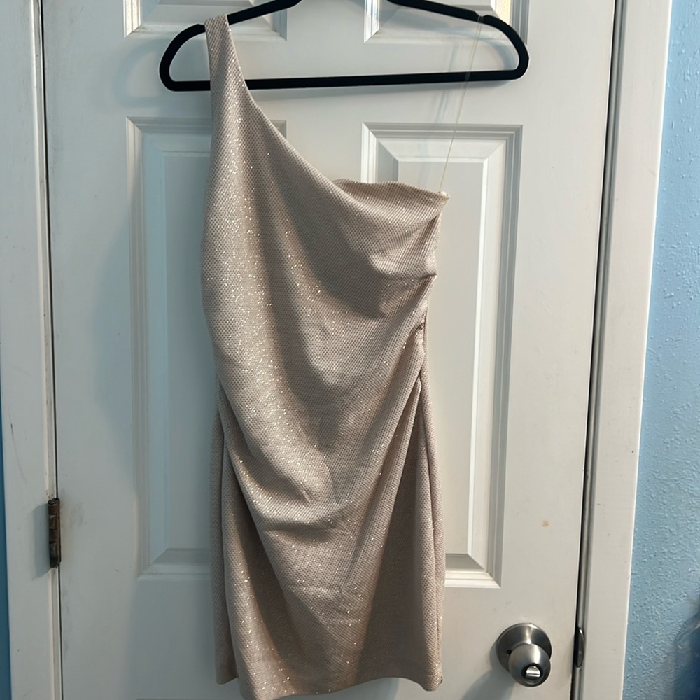 One Shoulder Glittery Dress